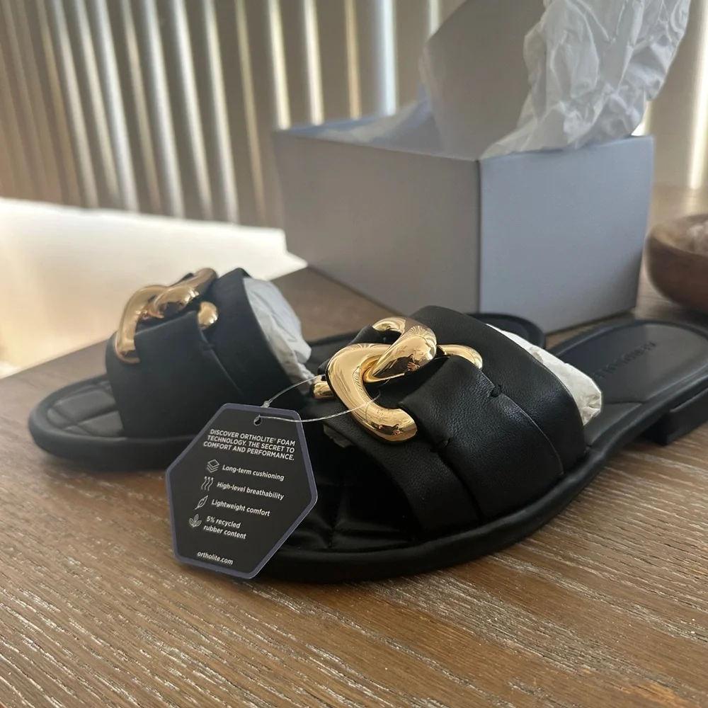 NWT Aerosoles Sz 6 Black & Gold Ortholites Luxury - never worn - Picture 6 of 10